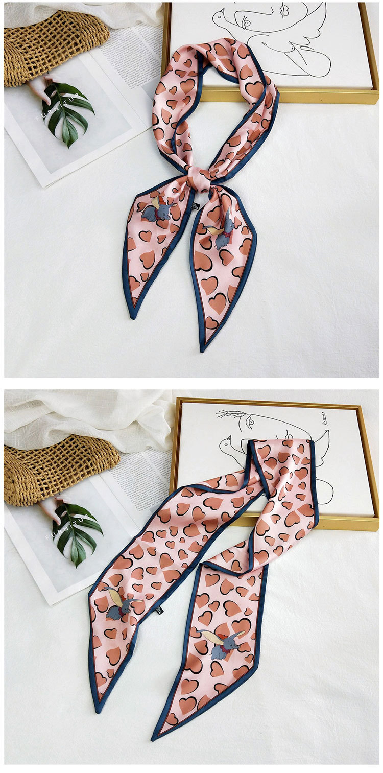 Printing Design Sweet Style Women's Sweet Polka Dots Heart Shape Butterfly Polyester Satin Printing Silk Scarves