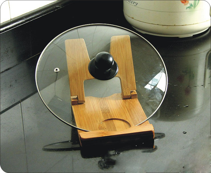 New listing Bamboo Pot cover rack Best Sellers kitchen fold Use Lid rack Manufactor wholesale customized