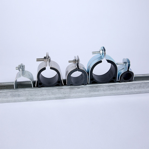 Quick-Release Zinc Plated Pipe Clamps, Metal Pipe Clip Straps with Shock Absorbing Pads, Thickened Pipe Clamps, Riding Pipe Clamps, Anti-Seismic Pipe Hangers
