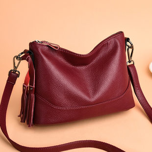 Phone bag, fashionable small bag, one-shoulder bag, 2022 collection, Korean style, genuine leather, for middle age
