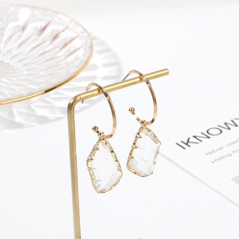 Zircon Inlay Material 1 Pair Sweet Solid Color Inlay Alloy Zircon Drop Earrings