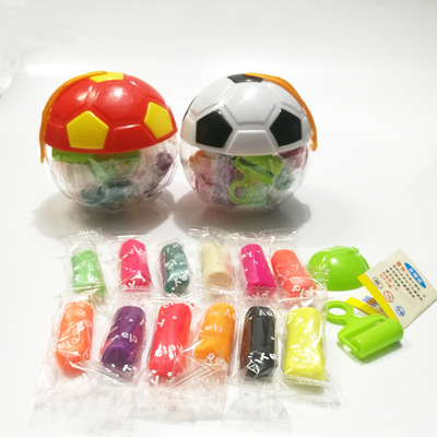 创意卡通足球彩泥套装益智玩具橡皮泥宝宝印泥水晶泥批发