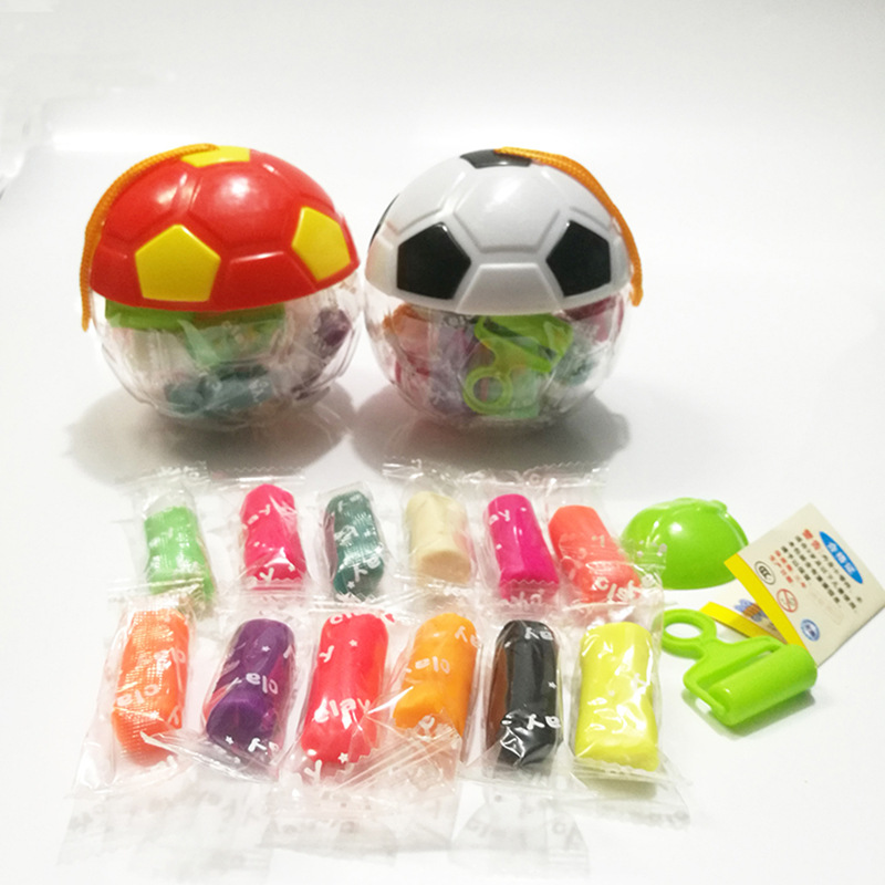 创意卡通足球彩泥套装益智玩具橡皮泥宝宝印泥水晶泥批发