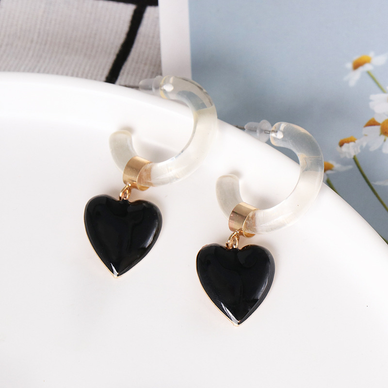 Exaggerated Earrings Heart Earrings Women display picture 13