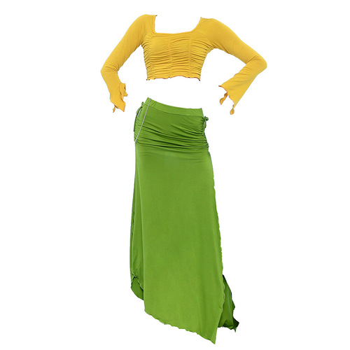 Honghua belly dance suit long-sleeved autumn and winter fairy style oriental dance performance practice dress
