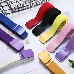 Automatic canvas belt for men and women, fashion woven, student simple and versatile, Korean denim belt width