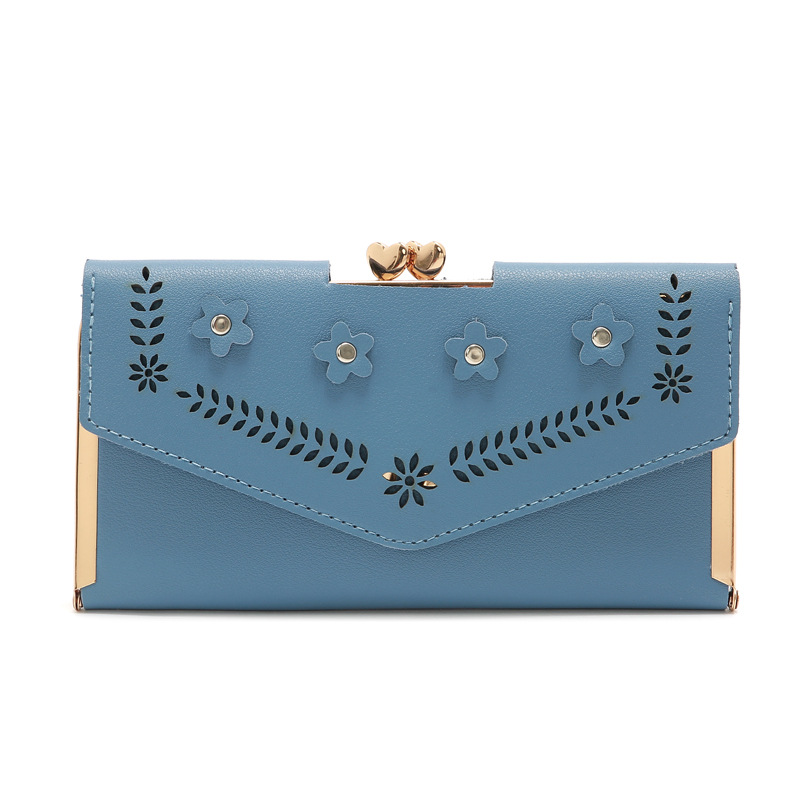 Korean Hollow Flower Long Clutch Bag Wholesale display picture 29