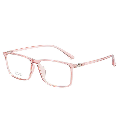 Wide-rimmed TR90 square glasses frame with prescription lenses for myopia ranging from 50 to 600 degrees