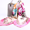 90cm Kerchief Silk scarf China Classical Flower printing Silk like Satin Scarf Imitation silk scarf wholesale