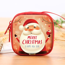 跨境方形圣诞零钱包 创意圣诞礼物礼盒钱包 儿童圣诞礼物LOGO