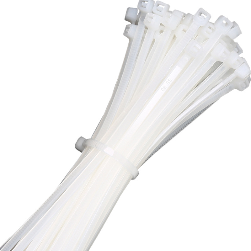 尼龙扎带自锁式5*400绑线带塑料卡扣固定捆扎带白色黑色束线带