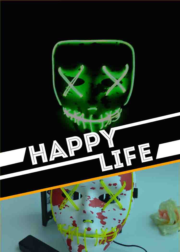 The new LED light -emitted Halloween handmade facial mask…