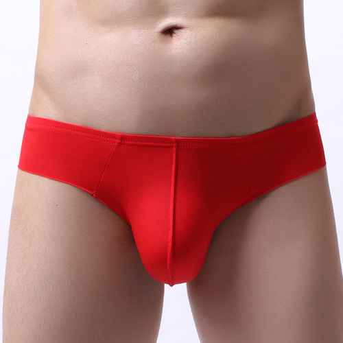 Men's Invisible Ice Silk Sheer Breathable Ultra-Thin One-Piece Soft U-Shape Sexy Briefs T-Shaped Trendy C06
