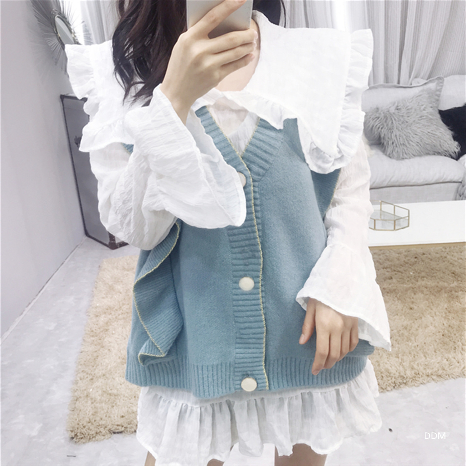 Gilet femme en Mouton cachemire - Ref 3316450 Image 36