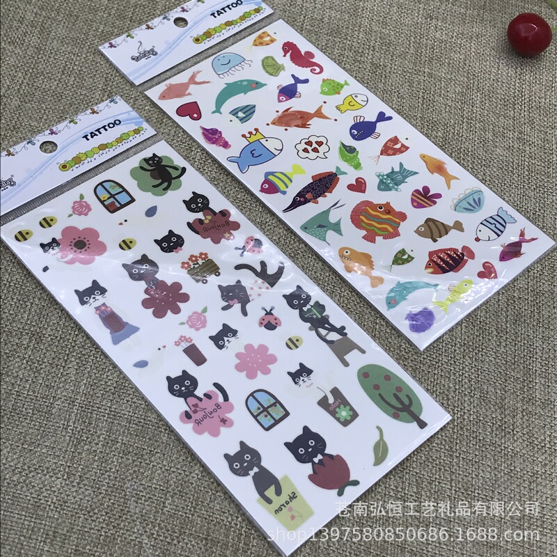 Gold Black Valentine's Day party temporary tattoo stickers bronzing tattoo stickers fish tattoo stickers