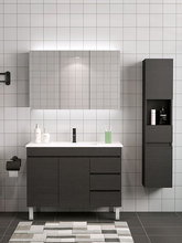 北歐浴室柜組合現代簡約洗臉洗手盆柜洗漱臺免漆衛生間衛浴落地式