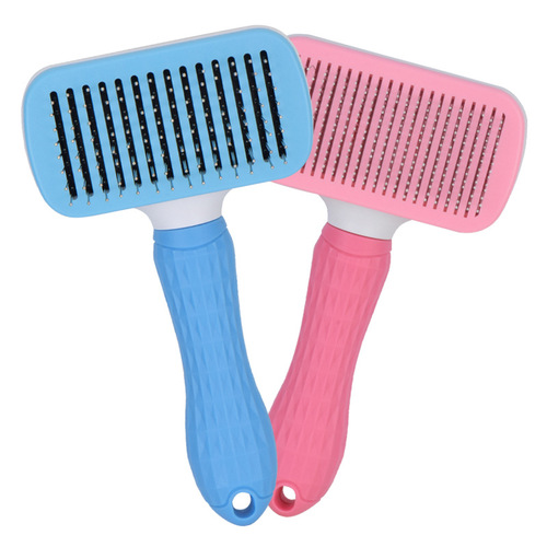 Factory direct supply pet comb, automatic hair removal comb, dog self-cleaning comb, cat and dog knot-opening needle comb, pet cleaning