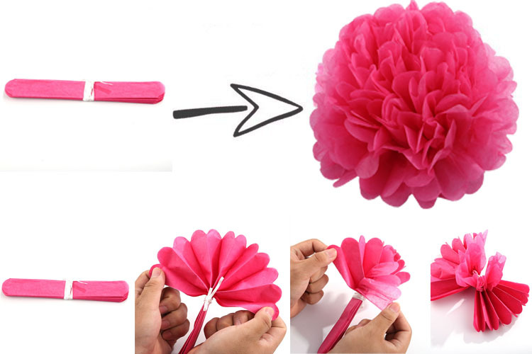 纸花球步骤图