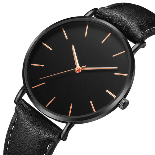 European and American simple casual fashion watches student belt quartz watches men's and women's couple watches cross-border best-selling men's watches