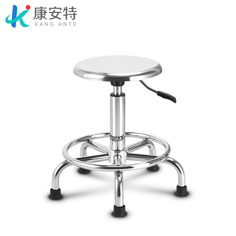 加厚304不鏽鋼手術凳液壓升降圓凳PU面護士椅氣壓螺旋升降凳
