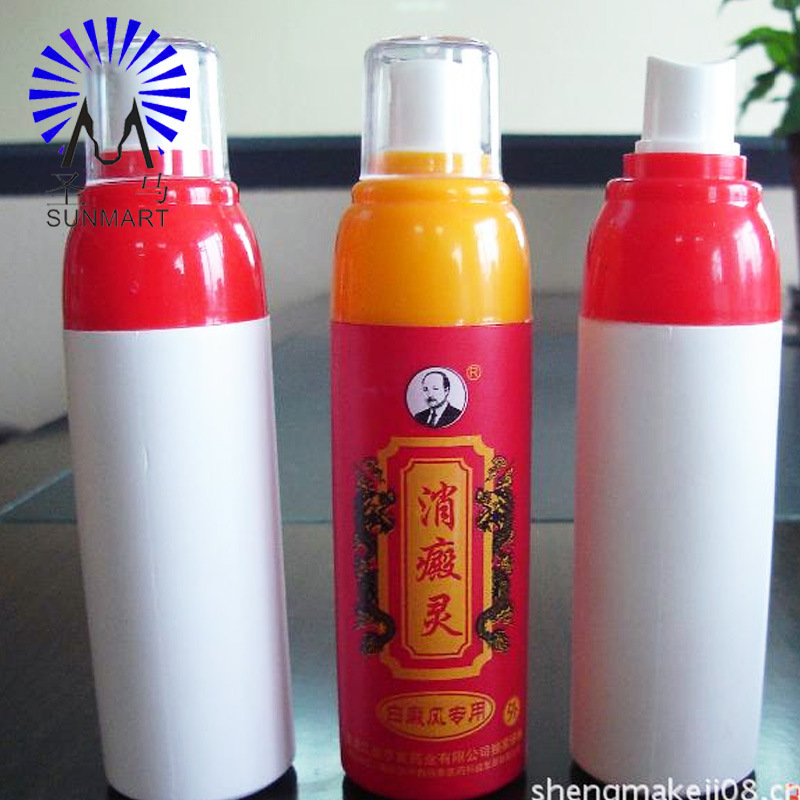 供应100ML白色PE塑料喷雾圆瓶医药用瓶