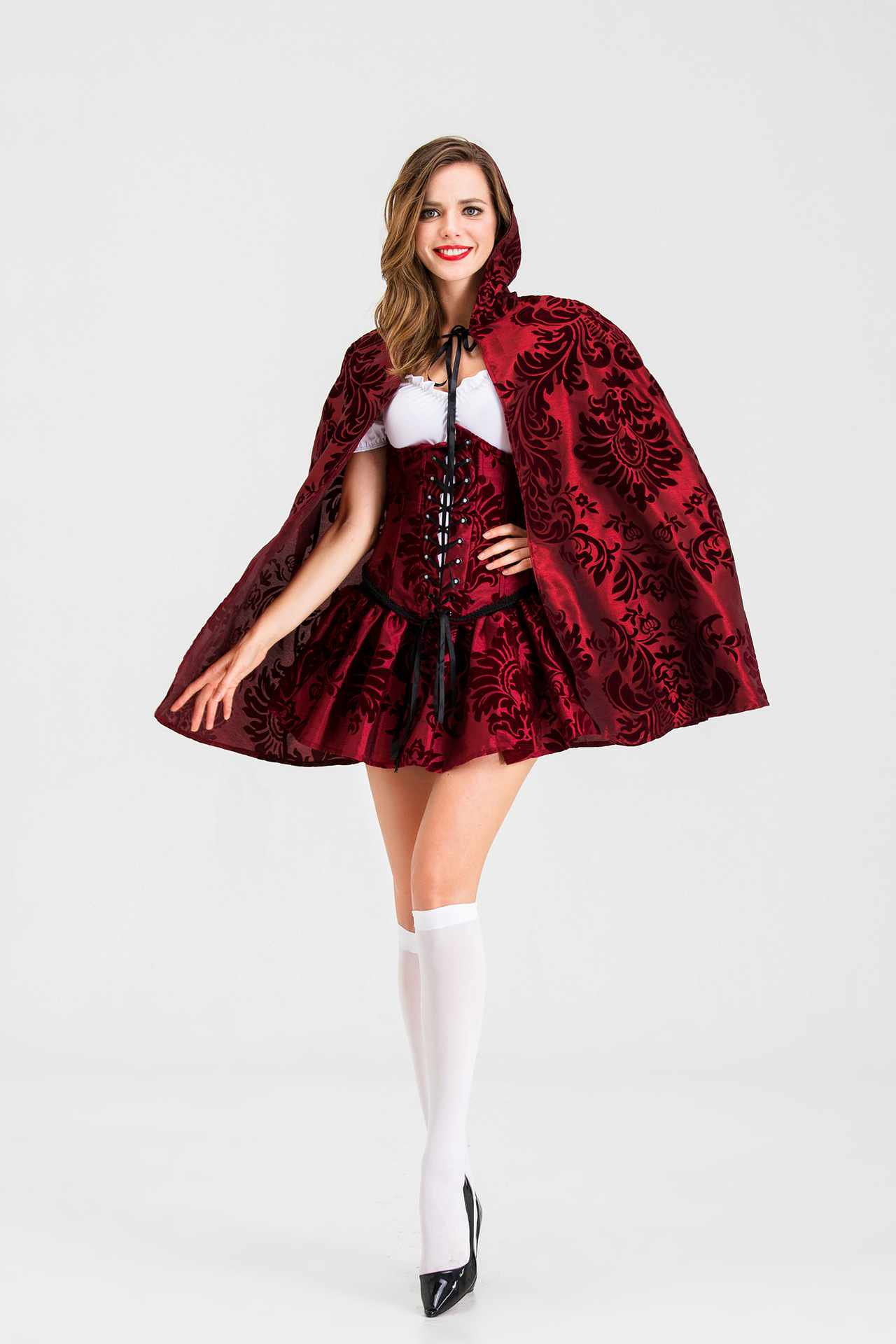 Halloween Cosplay Gothic Style Little Red Riding Hood Nightclub Queen Costume NSQHM81802