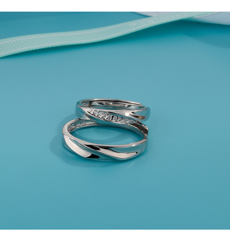 Fashion Round Copper Plating Inlay Zircon Rings 1 Piece