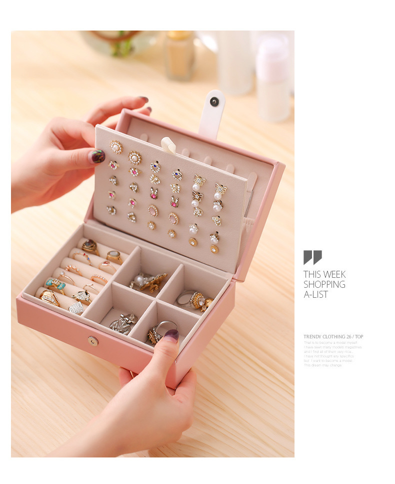 Fashion Solid Color Pu Leather Jewelry Boxes display picture 2