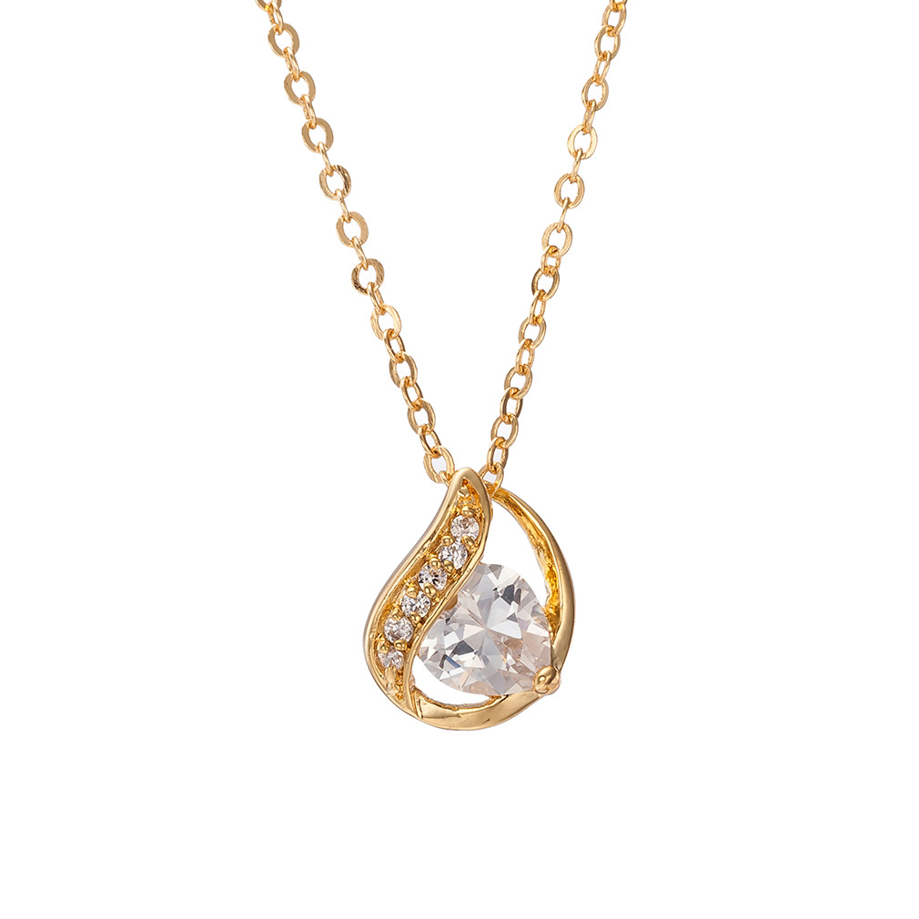 Brand copper necklace with zircon