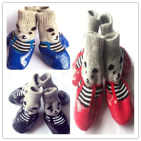 Pet Dog Shoes and Socks, Outdoor Indoor Sports Waterproof Shoes and Socks, Waterproof Socks for Dogs and Cats, Non-slip
