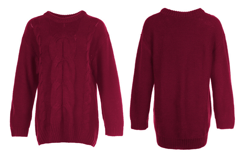 otoño e invierno nuevo suéter de mujer de cuello redondo de manga larga NSYH19629