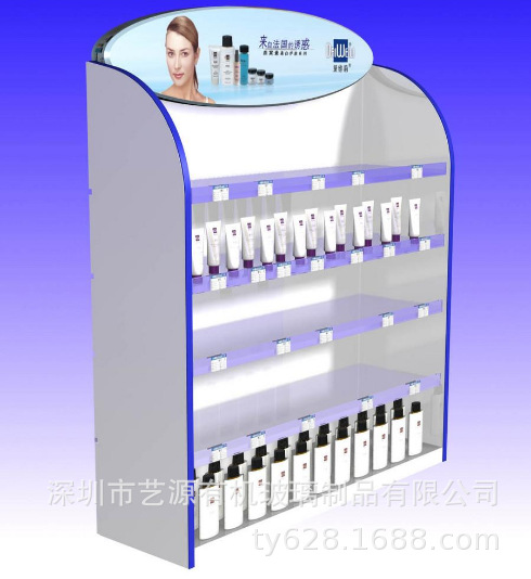 13年厂定制三层白色亚克力化妆品柜洗面奶乳液展示柜有机玻璃家具
