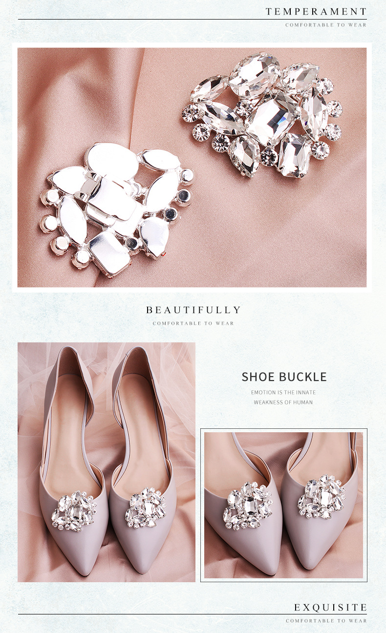Hot-selling Bridal Wedding Accessories Metal Rhinestone Shoes Flower Shoe Clip display picture 6