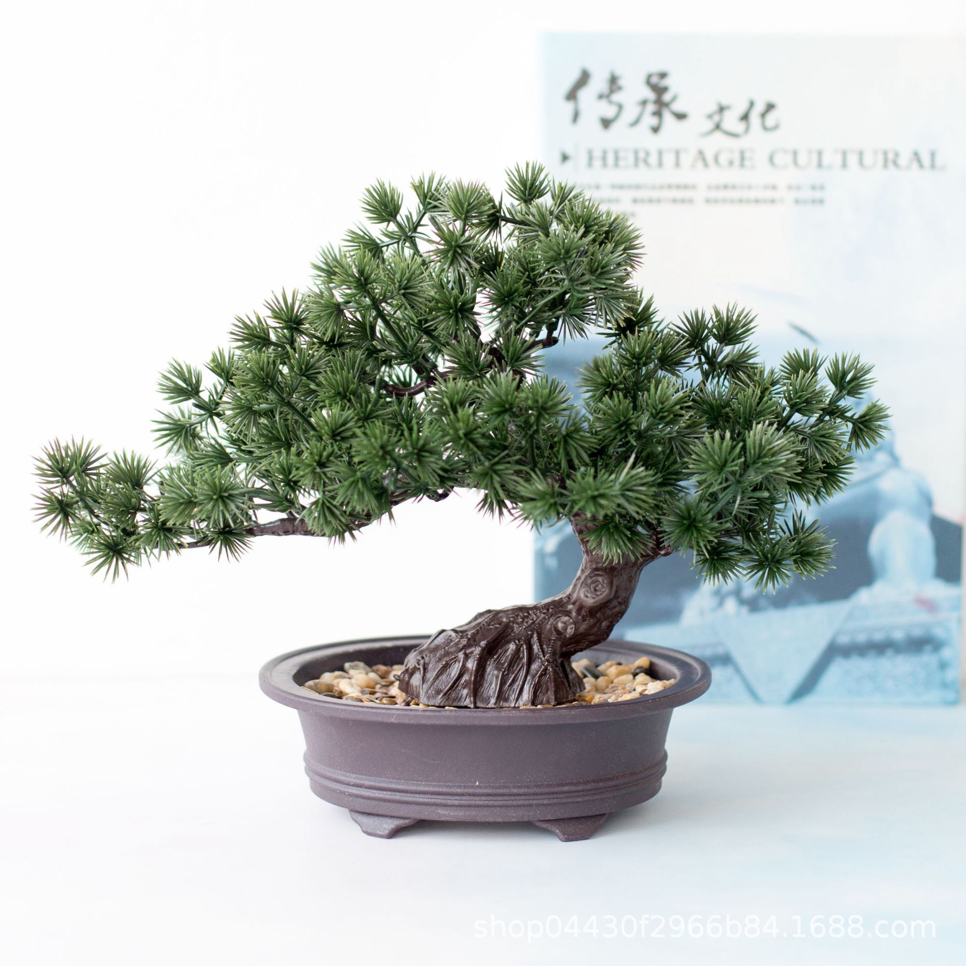 仿真迎客松植物盆栽室内绿植小盆景桌面假花摆设家居装饰品摆件