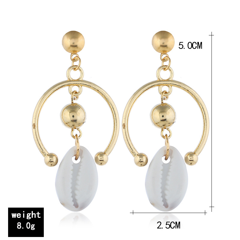 Fashion New Geometric Alloy Natural Shell Earrings Beach Style Fashion Geometric Earrings display picture 1