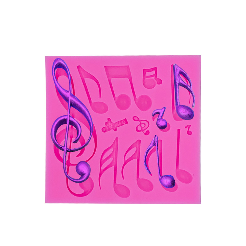 Multi-note symbol cake decoration fondant silicone mold DIY chocolate baking tool