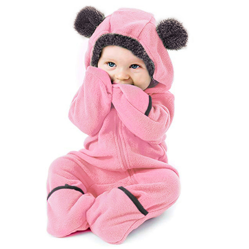 Abbigliamento per bambini Primavera e autunno inverno tuta da arrampicata con tutina a maniche lunghe con cappuccio e orso_voghion.com