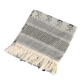 2025新款头巾 阿拉伯户外围巾围脖跨境专供110方巾骷髅头头巾