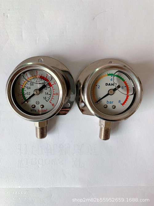 龙游亿佳专业销售各种规格压力表 径轴向法兰耐震充油压力表