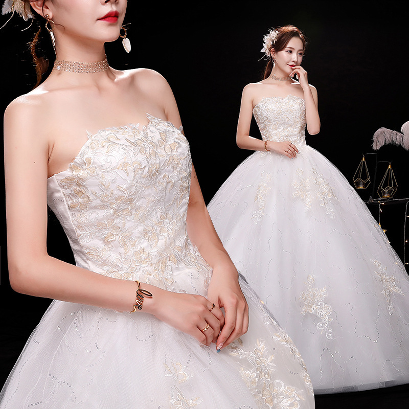 Strapless Wedding Dress 2026 New Style Floor-Length Lace-Up Retro Forest Style Super Fairy Dreamy Suzhou Simple Slimming Plus Size Strapless Wedding Dress 2026 New Style Floor-Length Lace-Up Retro Forest Style Super Fairy Dreamy Suzhou Simple Slimming Plus Size