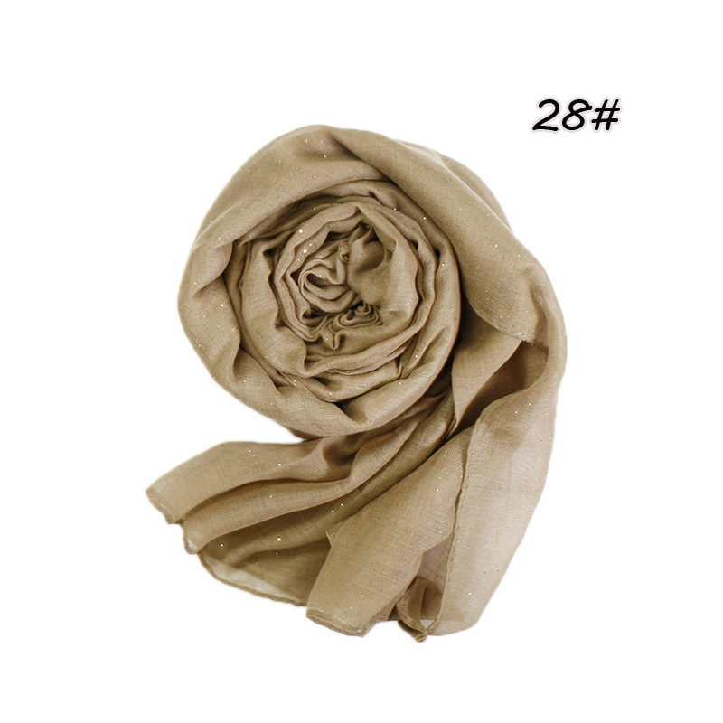 Women's Basic Lady Simple Style Solid Color Voile Cotton Linen Scarves display picture 4