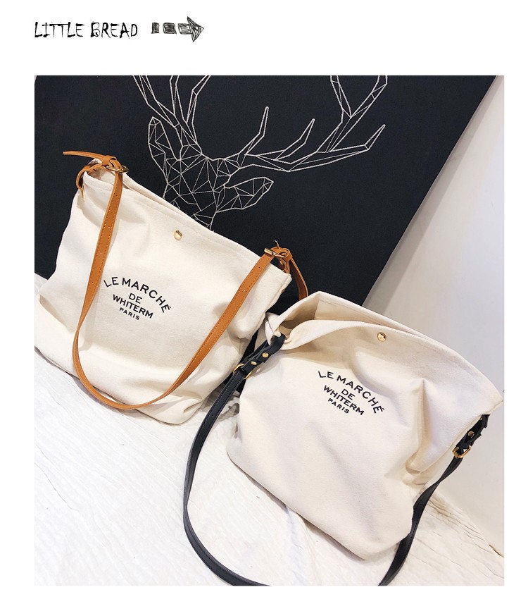 Manufacturer Sale Canvas Women 2021 Summer New Simple Korean Single Shoulder Crossbody Personalized Printed_voghion.com