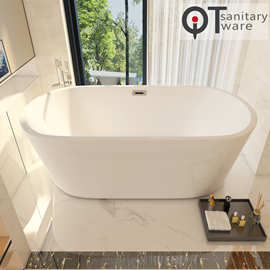 佛山厂家直供 1.2~1.7米家用椭圆亚克力浴缸酒店工程浴缸QT-002