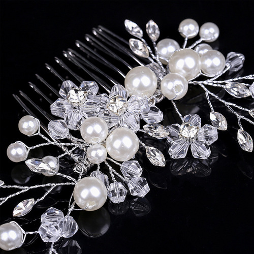 Hairpin hair clip hair accessories for women white crystal headdress, Niang water diamond accessories and hairdressing accessories