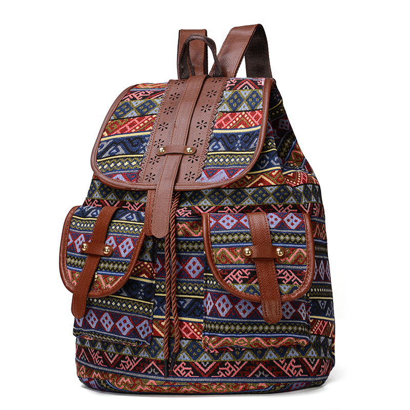 Fábrica expreso Comercio exterior nueva moda mochila europea y americana estilo casual lona mujer mochila moda estilo bolsa de viaje