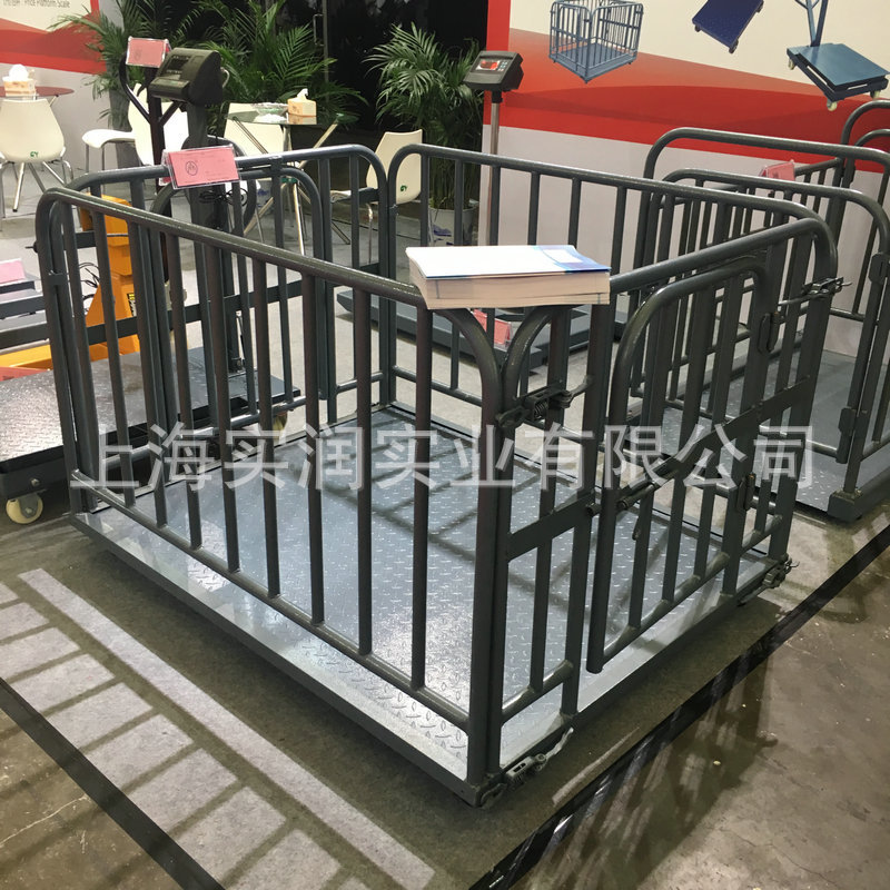 洛阳1吨小猪称重电子秤 SCS-1T带围栏磅秤 可做各种尺寸畜牧秤