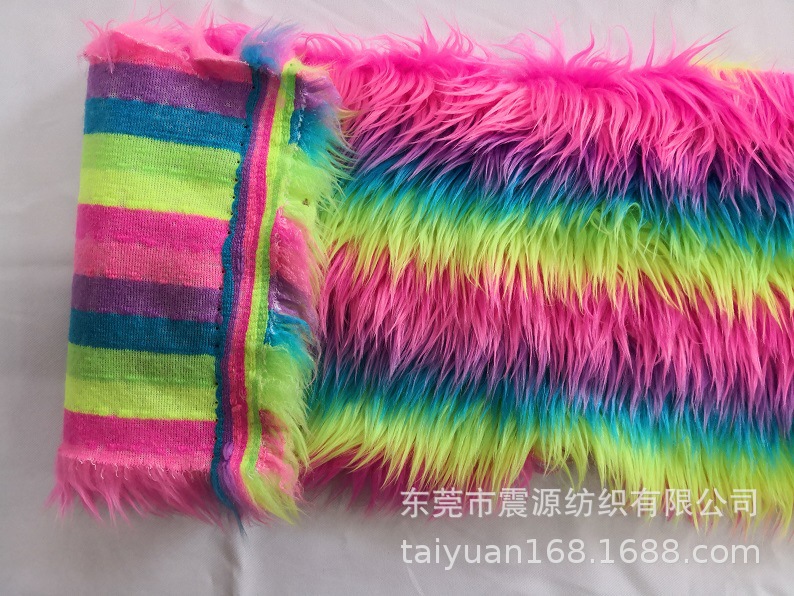 彩色提花手袋滚束湿水毛绒面料流行派对1米代批物美价廉