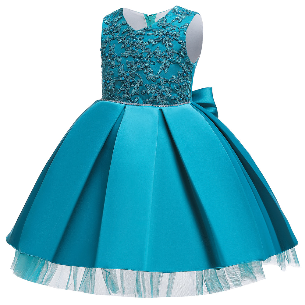 Européen Et Américain Nouveaux Enfants Robe De Filles Princesse Pettiskirt Fleur Fille De Mariage Robe Enfants Robe display picture 21