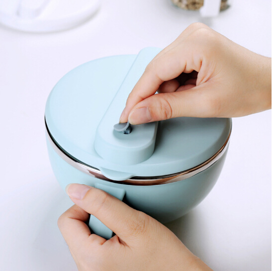 美特家304不锈钢泡面碗隔热保温碗创意学生上班族快餐杯大容量