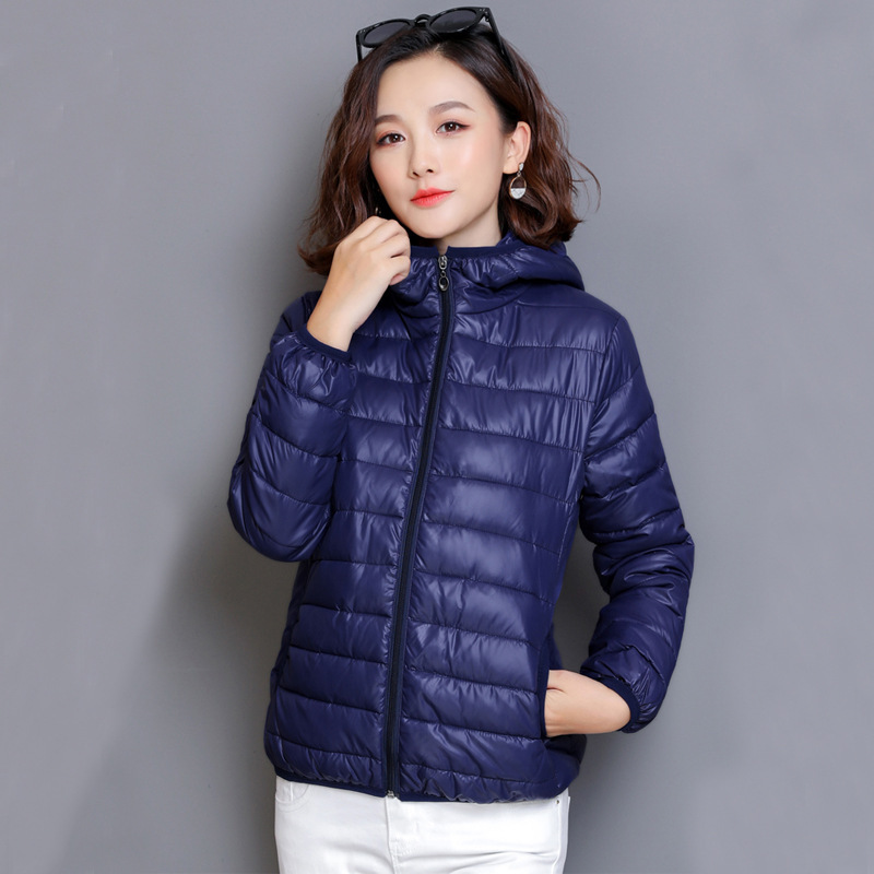 Winter new style cotton padded clothes warm outside Korean version candy color student thin cotton padded clothes hooded short women's cotton padded clothes women